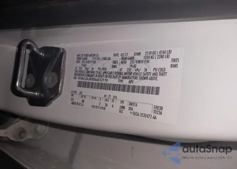 2013 Ford Escape Titanium из США, поврежденный, VIN 1FMCU0J9XDUA13119